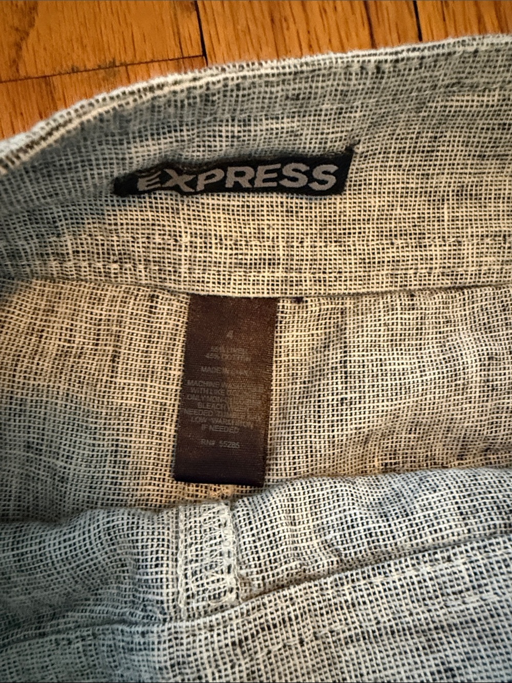 Express Light Gray Sailor Button Shorts - Picture 3 of 3